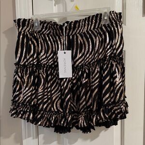 Black Skirt with Gold Zebra Pattern